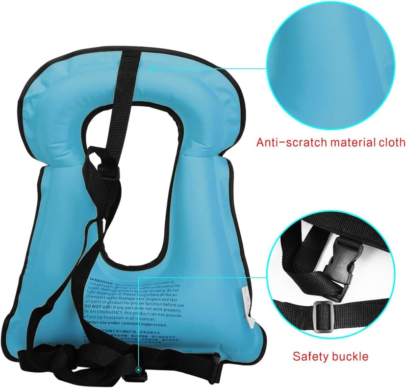 Snorkel Vest for Adults, Inflatable Swim Vest Jackets for Women/Men,Swimming Vests for Kayaking, Paddle Boarding, Fishing, Surfing, Snorkel, Watersports, Rafting