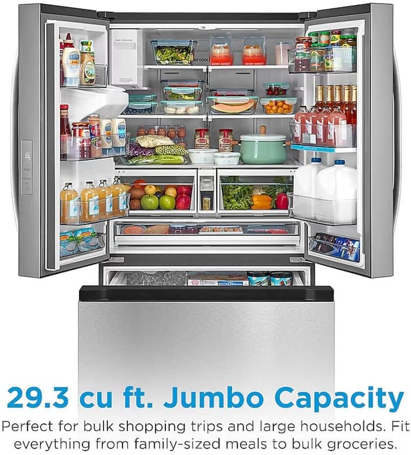 Midea MRF29D6AST 29.3 Cu. Ft. Stainless 3-Door French Door Smart Refrigerator