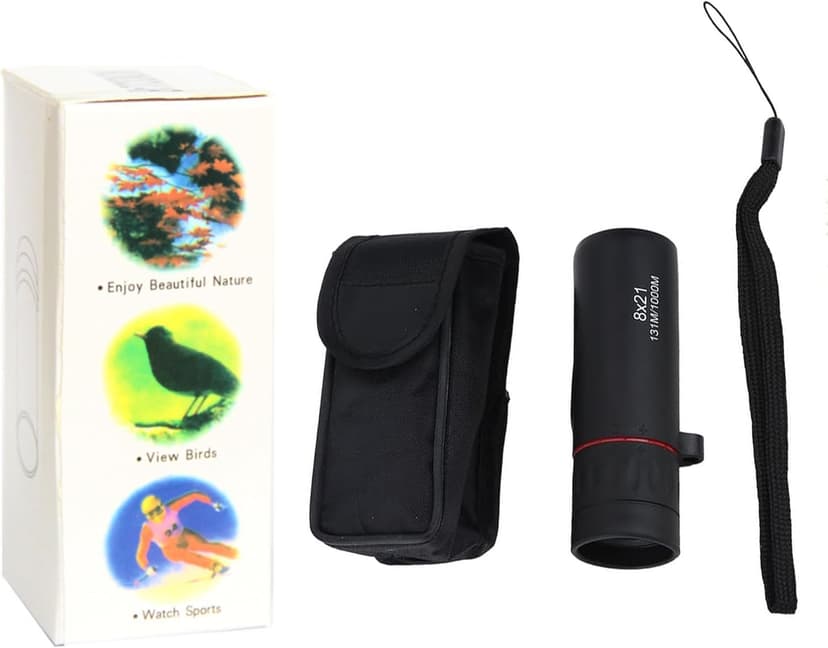 8x21 HD Monocular Telescope Optical, Clear Vision Pocket Scope & High Power, Mini Monoculars for Men Women, Outdoor Gear for Camping, Hunting, Sports, Travel