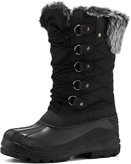 mysoft Women's Snow Boots Warm Insulated Faux Fur Lined Waterproof Mid-Calf Winter Boots