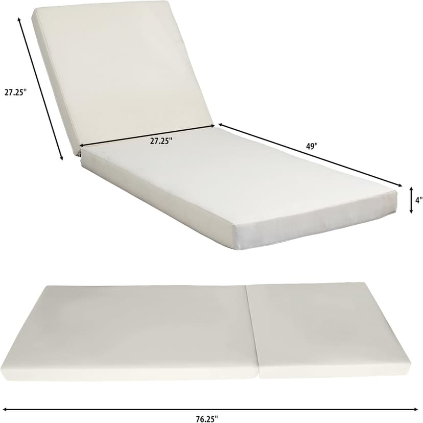 Christopher Knight Home Kayes Acacia Wood Chaise Lounge with 4'' Cushion, Outdoor 79'' Patio Recliner Chair with 4-Position Adjustable Backrest, Sun Lounger for Poolside Backyard, Teak+Cream