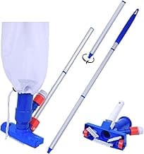 Jet Vacuum W/ 6 Section Poles of 57" for Frame Aboveground/Inflatable Pool Spa, No Electric Power Needed, Use Garden Hose Water Pressure to Vacuum (A Telescopic Pole Can Be Used with This Vacuum)