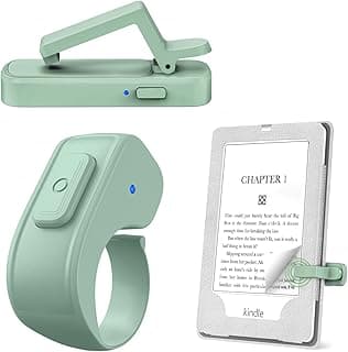 Clicker Page Turner for Kindle Accessories for Camera Video Record&Shutter Selfie with Storage Bag, Fits Thick Cases (Green) Page Turner Ring for Kindle,Remote Control for iPhone iPad Tablets eReaders B0FJXPC91M