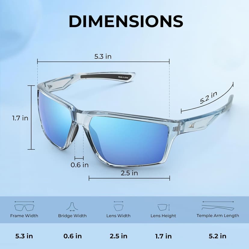 KastKing Osage Polarized Sport Sunglasses for Men and Women, Ideal for Driving Fishing Cycling Running, UV Protection