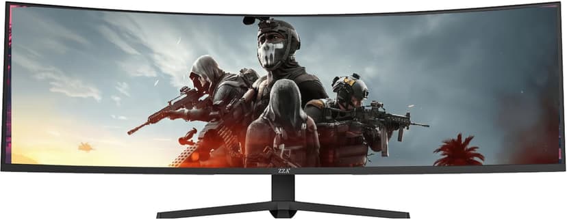 ZZA 49" Curved Gaming Monitor | 5120x1440 Dual QHD, 165Hz/144Hz, 1500R, 32:9 Ultra-Wide, AMD FreeSync, 120% sRGB, Height Adjustable, HDMI 2.1 & DisplayPort 1.4, VESA Mount, Black