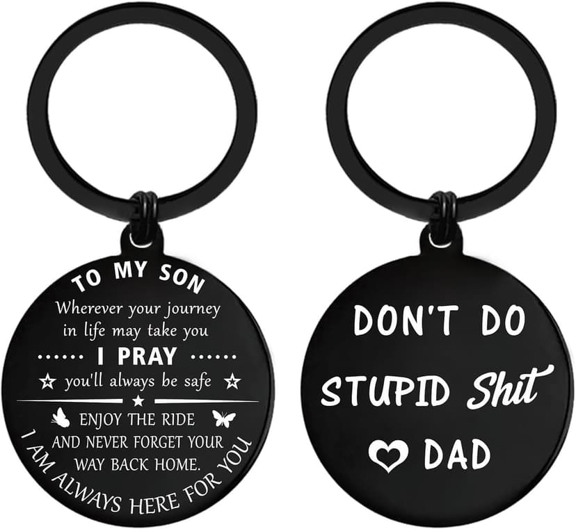 ENGZHI Son Keychain, Son Gifts for Teen Boys, Adult Son Gradution 2025 Present for Birthday Fathers Day Valentines