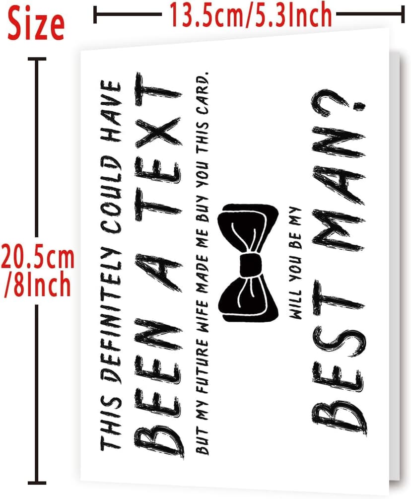 Blank Inside,8 x 5.3 Inches, Recycled 300gsm Linen Cardstock, Sturdy Envelope,Wedding Invitation Card for Groomsman YiKaLus Will You Be My Best Man Card,Best Man Proposal Card for Groomsman B0C98Y945W