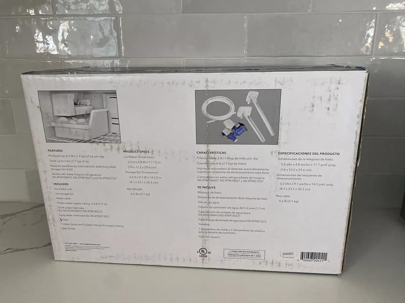 NS-IMK20WH7 Compatible with Insignia Refrigerator Icemaker Kit NS-RTM1821SS7