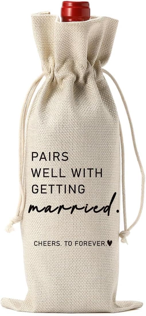 Wedding Party Decorations Getting Engaged Wine Accessory Sets Champagne Bottle Wraps Bags Married Wine Bag Married Gifts for Couples Mr Mrs Marriage Honeymoon Gift B0FMFMHK42
