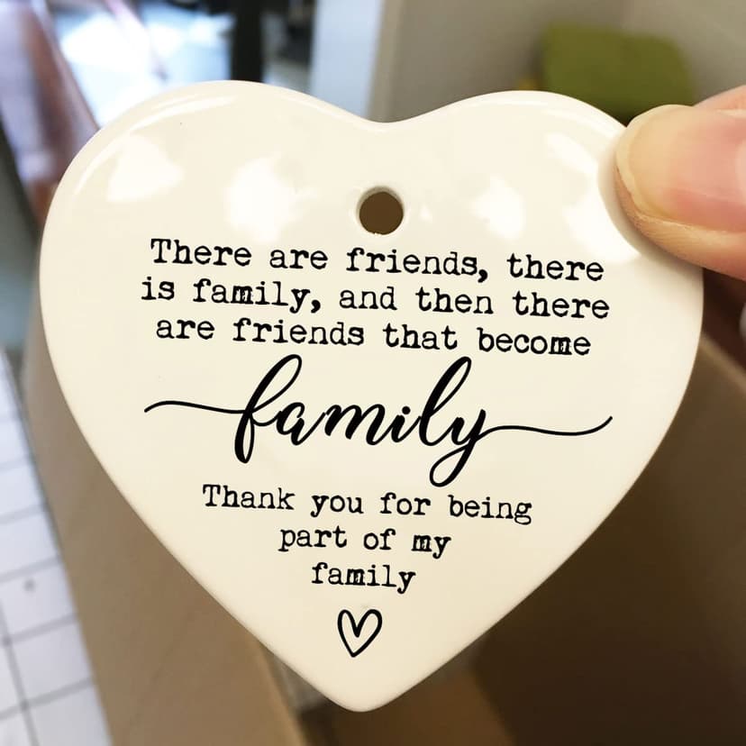 There Are Friends There Is Family, Friends Plaque, Ceramic Heart Gift, Unique Friendship Gift For Best Friend, Ceramic Hanging Heart, Gift For Friend, Christmas Gift