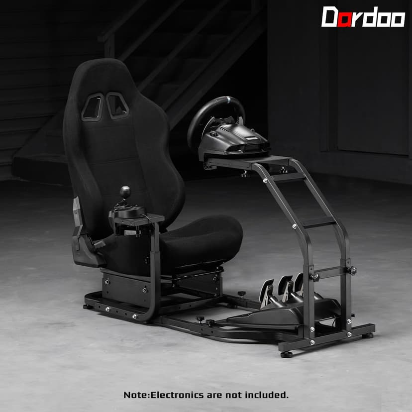 Dardoo G29 Racing Simulator Cockpit with Adjustable Race Seat Fit for Logitech G920 G923, for Thrustmaster T150 T300RS GT Racing Steering Wheel Stand, Not Included Wheel Shifter and Pedals