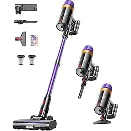 TVTAU Cordless Vacuum Cleaner, Self-Standing 620W 55KPA 75Min Runtime Stick Vacuum for Home, 1.8L Dust Cup, LED Display, Anti-Tangle, 8-Stage Filtration, for Hardwood Floor Carpet Pet Hair