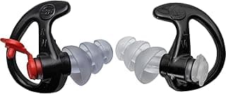 SureFire EP4 Sonic Defenders Plus filtered Earplugs, triple flanged design, reusable, Black, Medium
