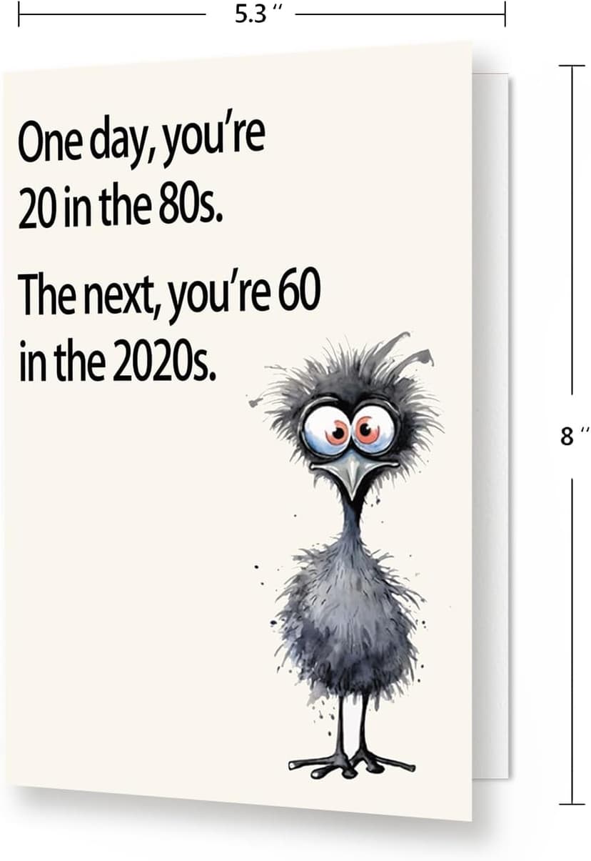 Funny 60th Birthday Card for Women Men, Unique 60th Birthday Gift for Mom, Dad, Friends – Hilarious 60th Birthday Decorations for Him or Her, Cool Card Gift for 60 Year Old Woman or Man