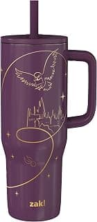 BPA Free, Silicone Straw, Handle, Cupholder Friendly, Dishwasher Safe, For Office, Home, Travel, Work, Gym, Fitness Zak Designs Harry Potter 30oz Spill-Proof Insulated Stainless Steel Tumbler B0FT7C47X5