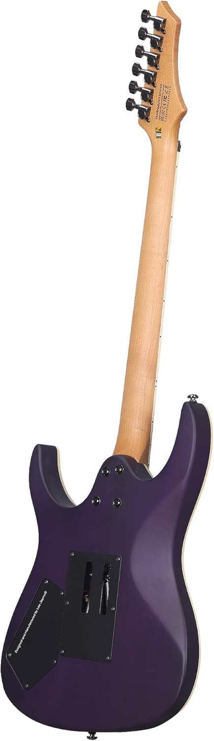 Leo Jaymz Tornado 6-String Electric Guitar - Double-Way Tremolo with Locking Nut, Mahogany Body, Alnico V Pickups,Rosewood Fretboard, Roasted Maple Neck