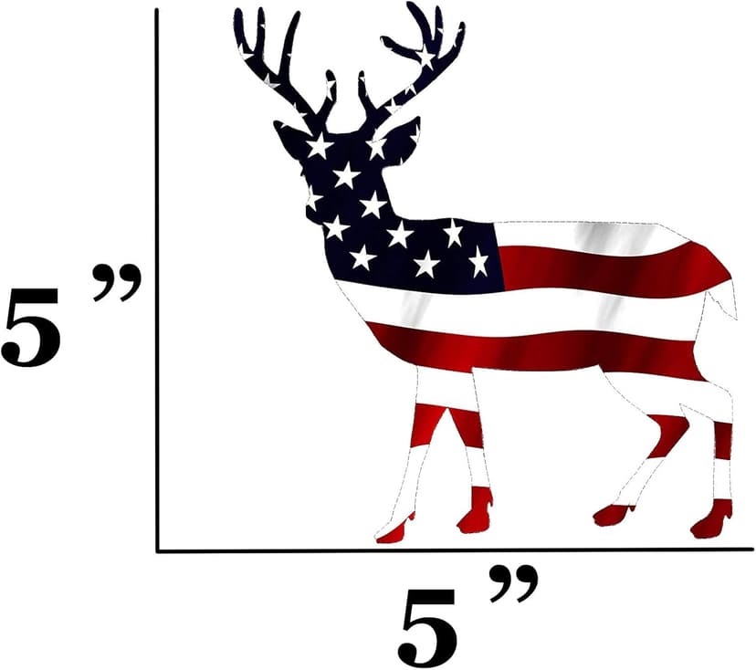 Rogue River Tactical Deer Hunter Buck Decal Silhouette American Flag USA Large 5x5 Inch Patriotic Auto Bumper Sticker Vinyl Car Truck RV SUV Boat Window Hunting