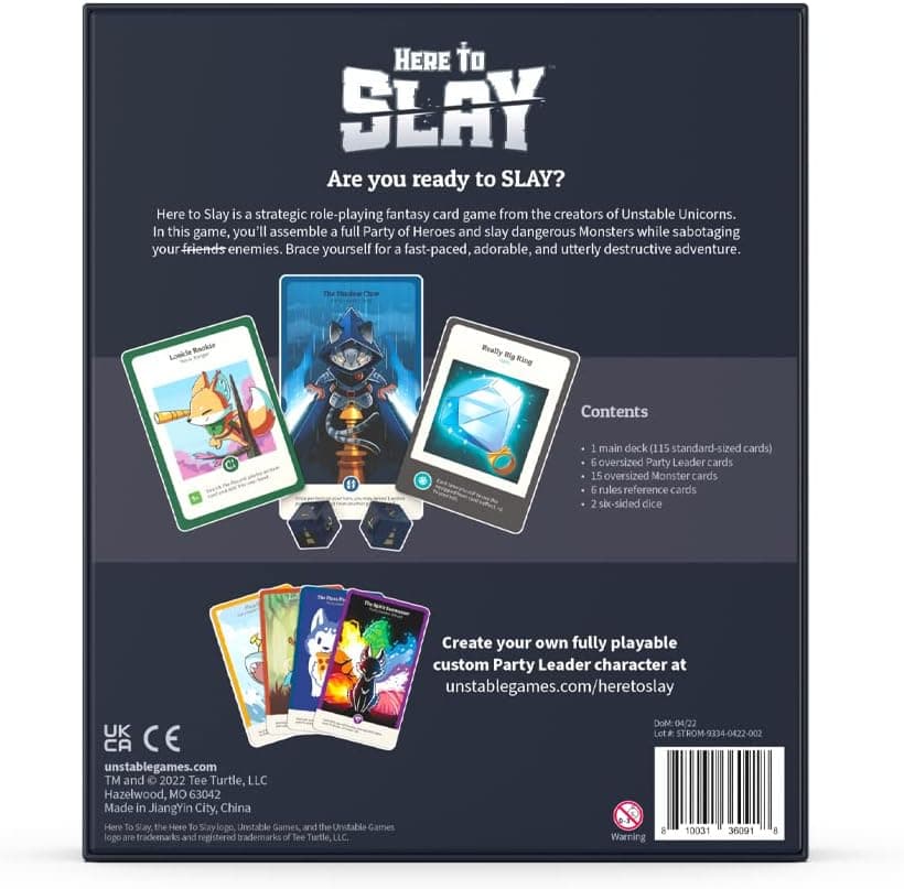 Unstable Games Here to Slay Card Game - Fantasy Adventure Strategy Game for 2-6 Players, Ages 10 and Up - Family Game Night Card Game from the Creators of Unstable Unicorns
