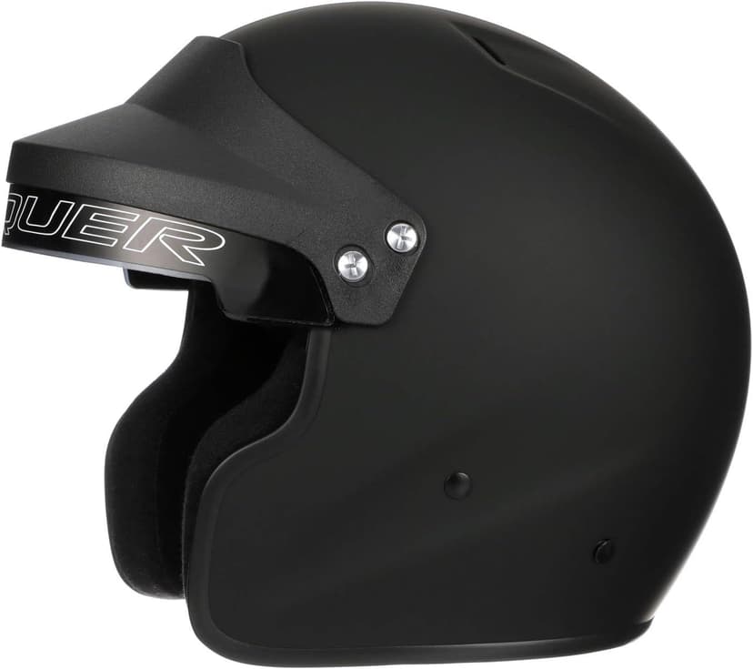 Conquer Snell SA2025 Approved Open Face Auto Racing Race Car Helmet - Adult | Men | Women | Youth - ( Black / White / Silver )