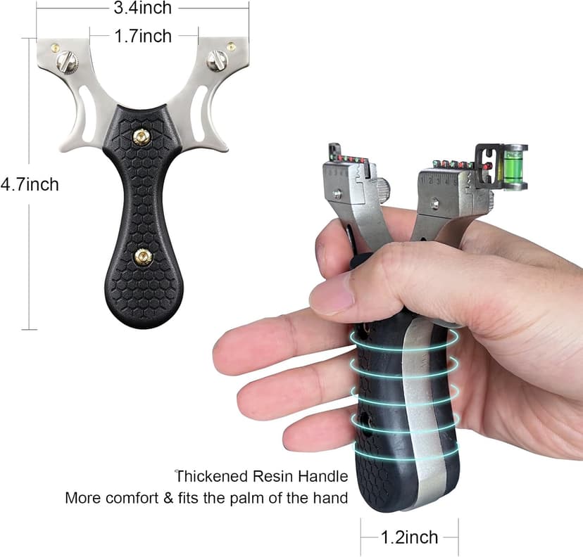 Slingshot, Hunting Sling Shot Set for Adults, Professional Stainless Steel Tactical Slingshots, High Velocity Catapult with Ammo Balls, Rubber Bands, Ammo Pouch, Target