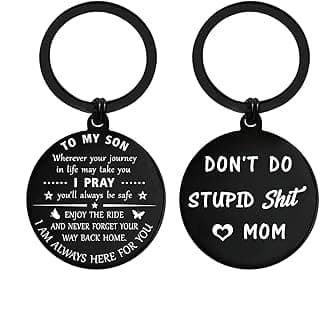 ENGZHI Son Keychain, Son Gifts for Teen Boys, Adult Son Gradution 2025 Present for Birthday Fathers Day Valentines
