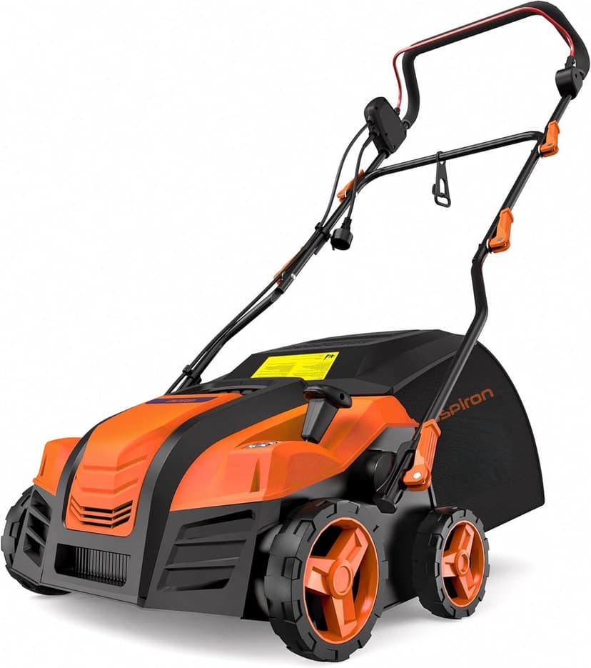 16” Artificial Turf Vacuum,1800w Grass Sweeper 15 Amp Lawn Sweeper Yard Power Brush with 45L Removable Leaf Collection Bag, Quick-Fold, Keeps Clear Sweepy Box, Orange