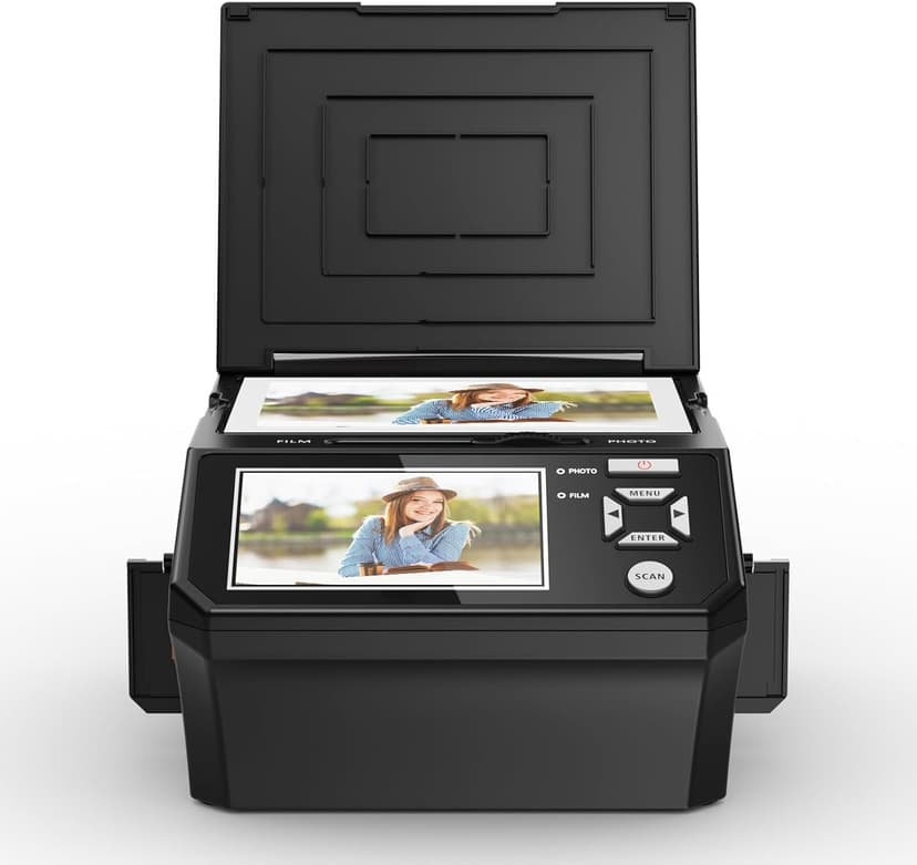 Film & Photo Scanner with 5" LCD Screen, Converts Photo, 135/110 Film Negatives & Slides, Business Card to 22MP Digital Photos, 8GB SD Card Included