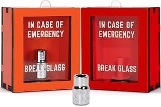 Break in Case of Emergency Box, Garage Wall Decor, Mechanic Car Guy Gifts, White Elephant Gifts Exchange 10mm Emergency Socket Kit, 2 Pack Funny Car Guy Tool Gag Gifts Box B0FMS2XR2D