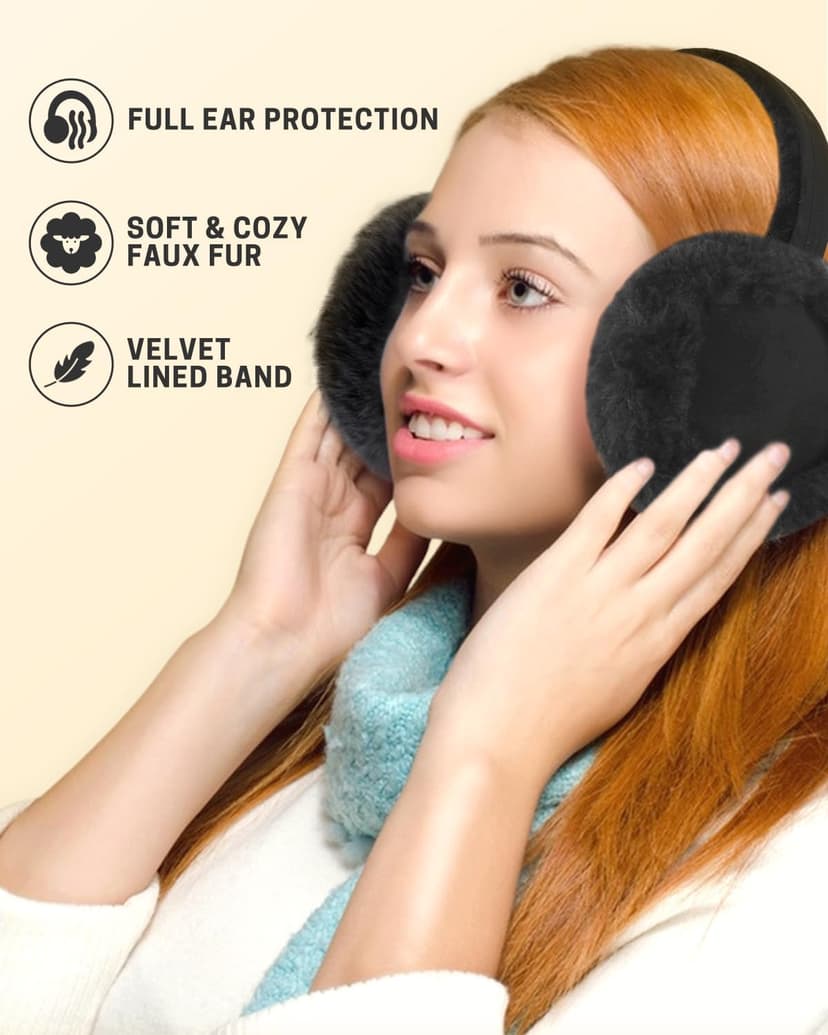 Aurya Ear Muffs - Classic Unisex Ear Warmer Winter Outdoor Earmuffs for Women