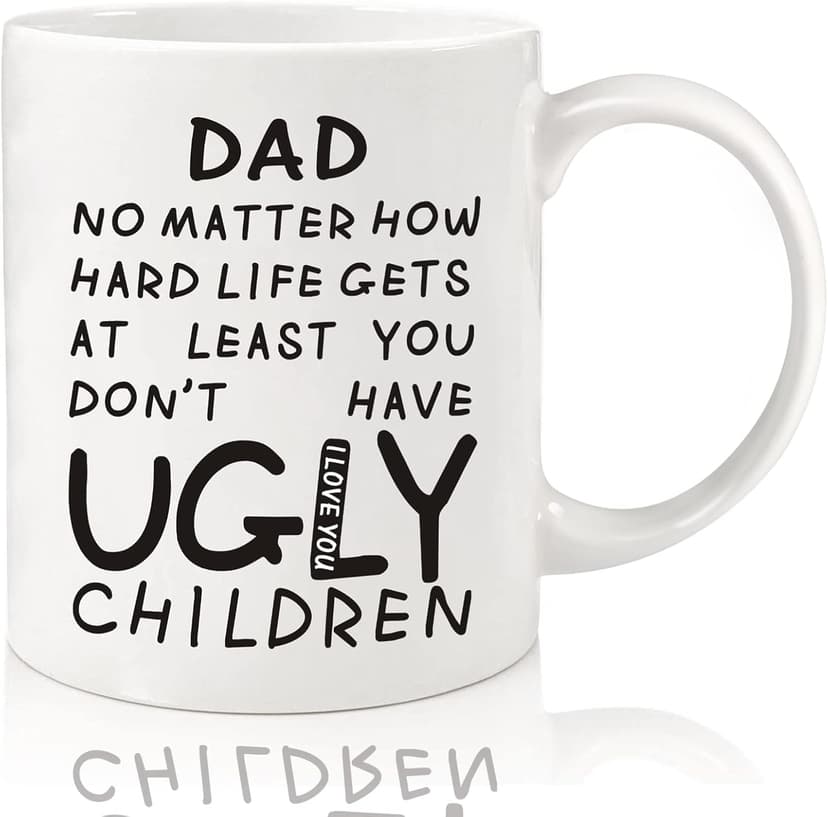 Unique Ceramic Cup Printed on Both Sides Personalized Christmas Birthday Father’s Day Presents for Dad Husband Stepfather Fathers Day Dad Gifts 11oz Funny Coffee Mug for Dad from Daughter Son Wife B09C8JJFL2