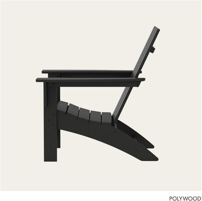 Polywood Modern Adirondack Chair – All-Weather Outdoor Lawn Adirondack Chairs – HDPE, Fade-Resistant & Durable Outdoor Furniture – For Patio, Deck & Fire Pit Chairs – Black