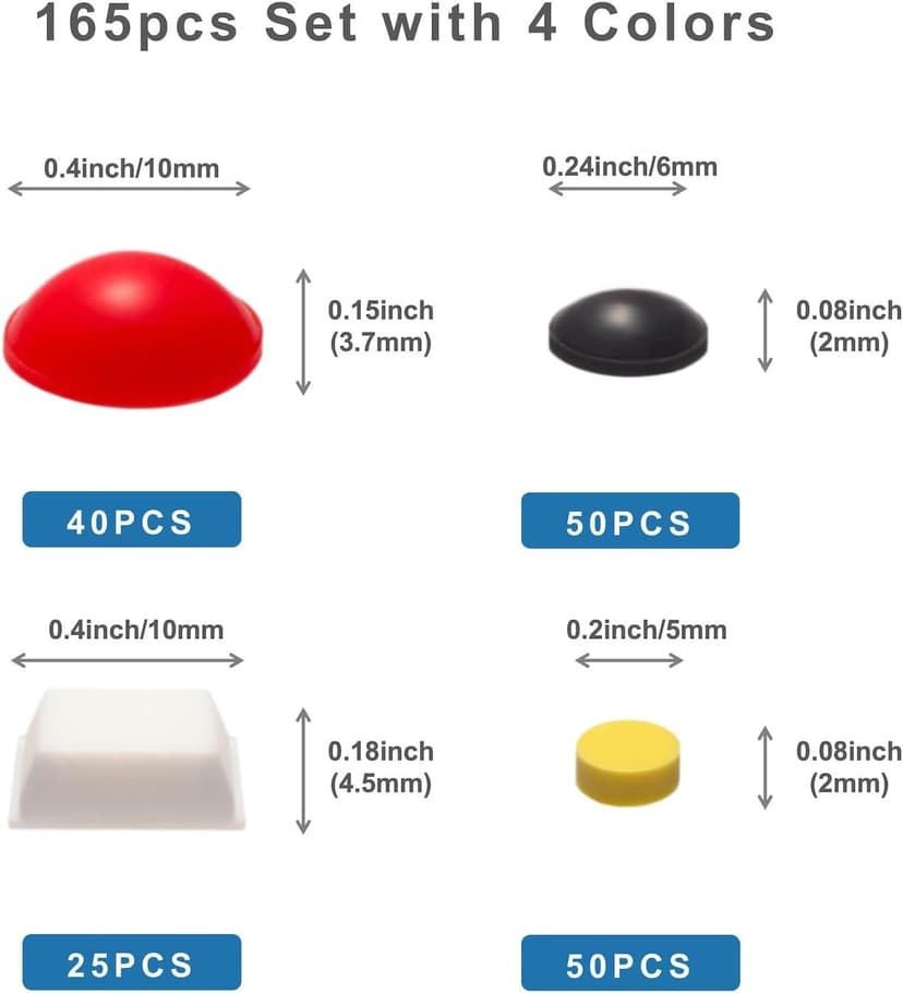 Bump Dots for Visually Impaired 165 Pcs Combo Pack(Red,Yellow,Black,White) - Low Vision Aids Braille Stickers Raised Tactile Dots for Elderly, Blind