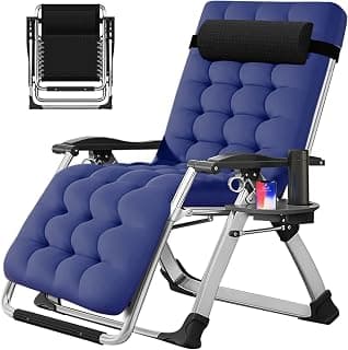 Slsy Zero Gravity Chair, Reclining Lounge Chair with Removable Cushion & Tray for Indoor and Outdoor, Patio Recliner Folding Reclining Chair