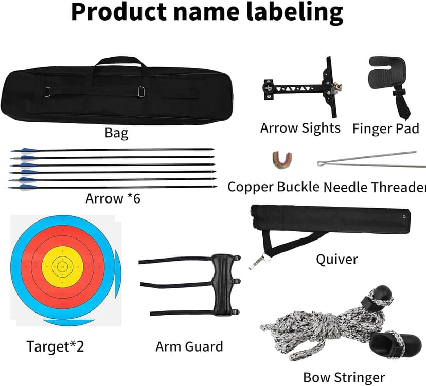 PMZ Recurve Bow and Arrow Set, Professional Aldults Archery Hunting Bow Kit, Ergonomic Design 67.5'' Takedown Bow for Youth Beginners Enthusiasts and Hunting, Right Hand (20-60lbs)