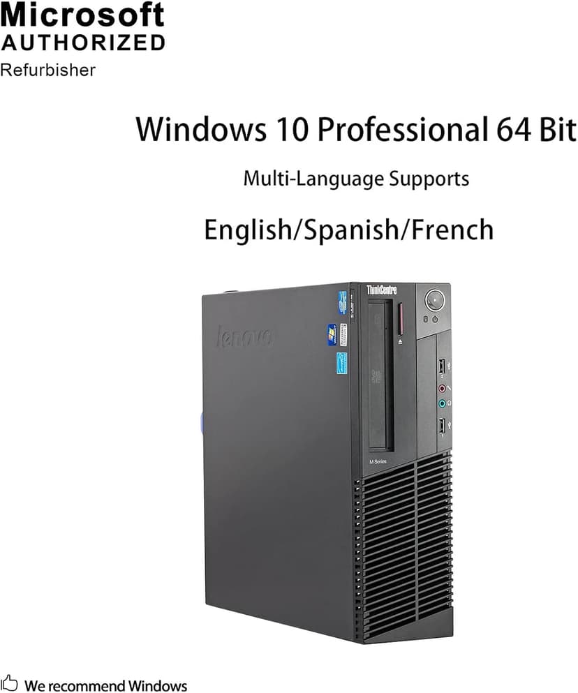 Lenovo ThinkCentre M82 Small Form Factor Desktop PC, Intel Core i5-3570 3.4GHz, 8GB DDR3 RAM, 256GB SSD, Win-10 Pro x64 (Renewed)