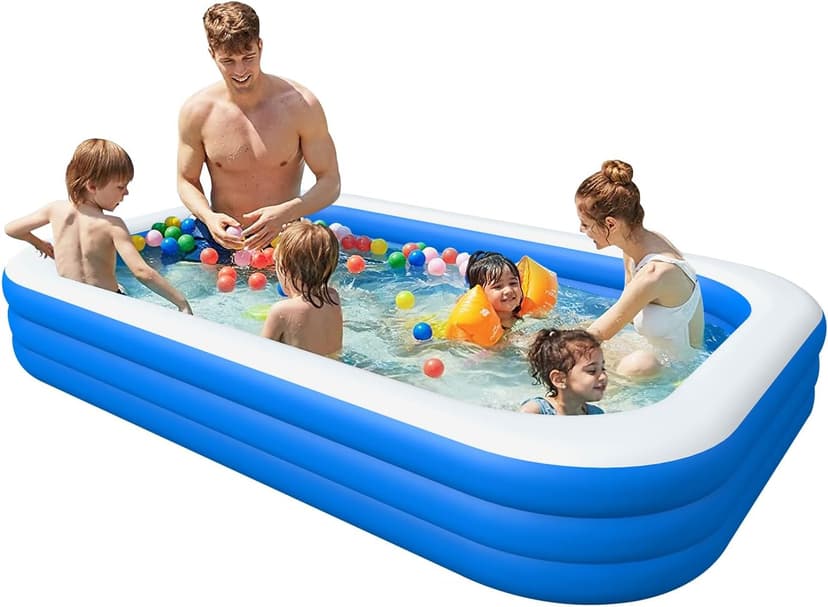 Inflatable Swimming Pool, Blow up Pool, Above Ground Swimming Pool for Family,Pool for Adults 120x 72 x 22 inch Full-Sized Inflatable Pool for Outdoors, Backyard