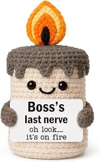 Boss Lady Female Male Gifts, Funny Birthday Christmas Leaving Gag Gift for Supervisor Manager, Handmade Crochet Candle Decor Funny Bosses Day Gifts for Women Man, Appreciation Gifts for Boss B0G2LZ6T1K