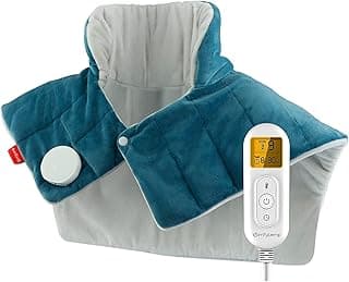 Comfytemp Heating Pad for Neck and Shoulders and Back, 2.6lb Weighted Electric Heat Pad for Pain Relief, Large FSA Eligible Heated Wrap, 9 Heat Settings, 11 Auto-Off, Gifts for Women Men Mom Dad
