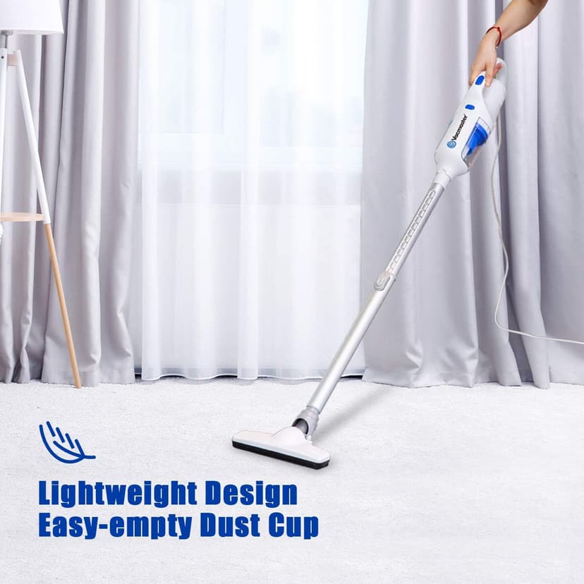 Vacmaster Corded Stick Vacuum Cleaner 2 in 1 Ultra-Lightweight 14Kpa Power Suction Handheld Vacuum Cleaner with Washable HEPA Filter for Home, Car, Pet Hair, Carpet, Hard Floor