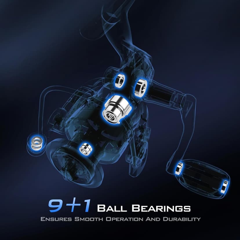 KastKing Centron & Centron Lite Spinning Reels, Size 500 is Perfect for Ice Fishing, Up to 17.5 Max Drag, 5.2:1 Gear Ratio, Ultra Smooth Powerful, CNC Aluminum Spool, 9+1 BB Light Weight