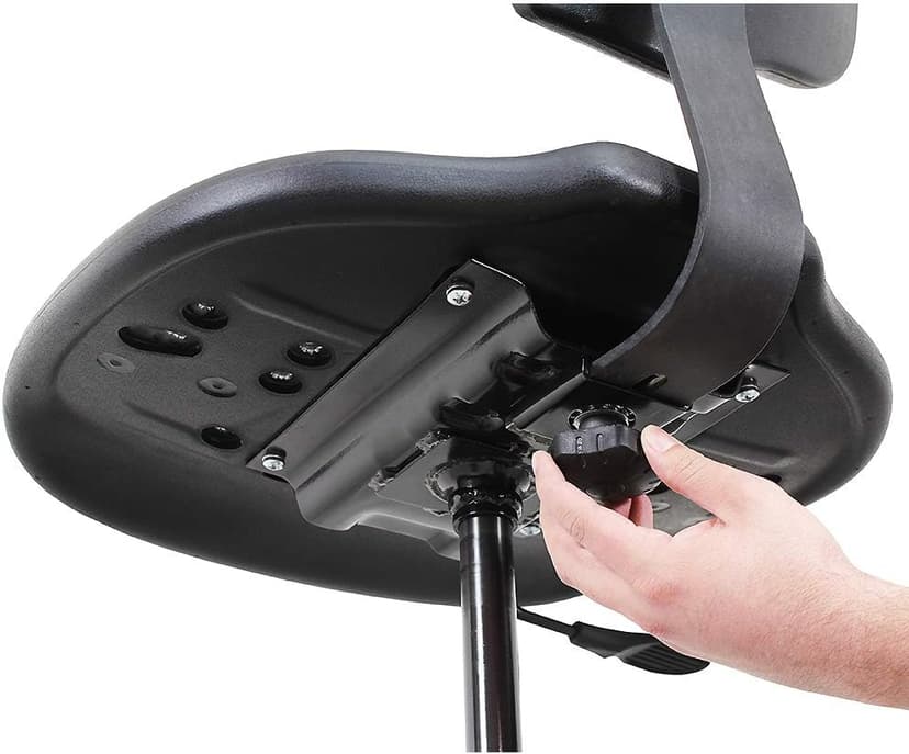BenchPro Deluxe Chrome & Firm Polyurethane Foam Chair with 18” Adjustable Footring, Glides and Heavy Nylon Base, 21"-31" Height Adjustment, 450 lbs Capacity