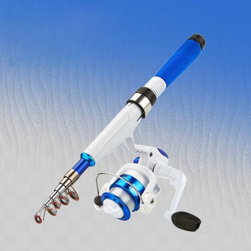 Collapsible Fishing Rod and Reel-Combo,Mini Telescopic Fishing Rod with Spinning-Reel, Portable Collapsible Fishing Pole Kit for Saltwater and Freshwater
