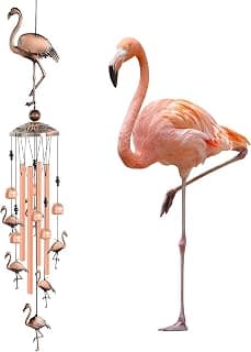 JOBOSI Flamingo Wind Chimes, Gifts for Mom Women Grandma Friends Mother, Flamingo Room Garden Decor Patio Decorations, with S Hook Flamingo Gifts B0968DSJW7