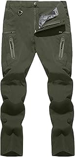 TACVASEN Men's Lightweight Hiking Tactical Pants Waterproof Quick Dry Cargo Work Rain Outdoor Pants 8 Pockets