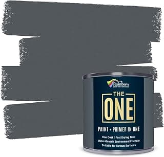 THE ONE All-In-One Paint & Primer - Dark Grey Matte, 8.5 Fl Oz/250ml Sample | 1 Coat Formula | Easy Indoor & Outdoor Decorating for Home & Garden Walls, Floors & Furniture | Water-Based & Low VOC