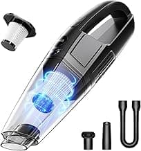 Hand Vacuum Cordless 3-in-1, Car Vacuum with USB Charge, Handheld Vacuum Cordless Rechargeable with LED, HEPA Filter, 1.43 lbs Lightweight, Ideal for Car & Home Use