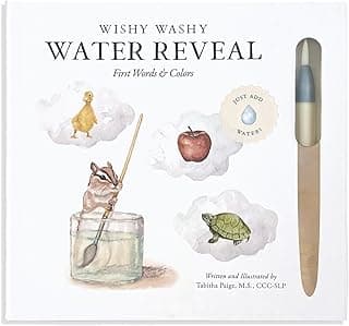 Wishy Washy (Water Reveal Edition): A Reusable Water Reveal Activity Book Teaching First Words and Colors (Tabitha Paige Children's Book Series) 196318355X