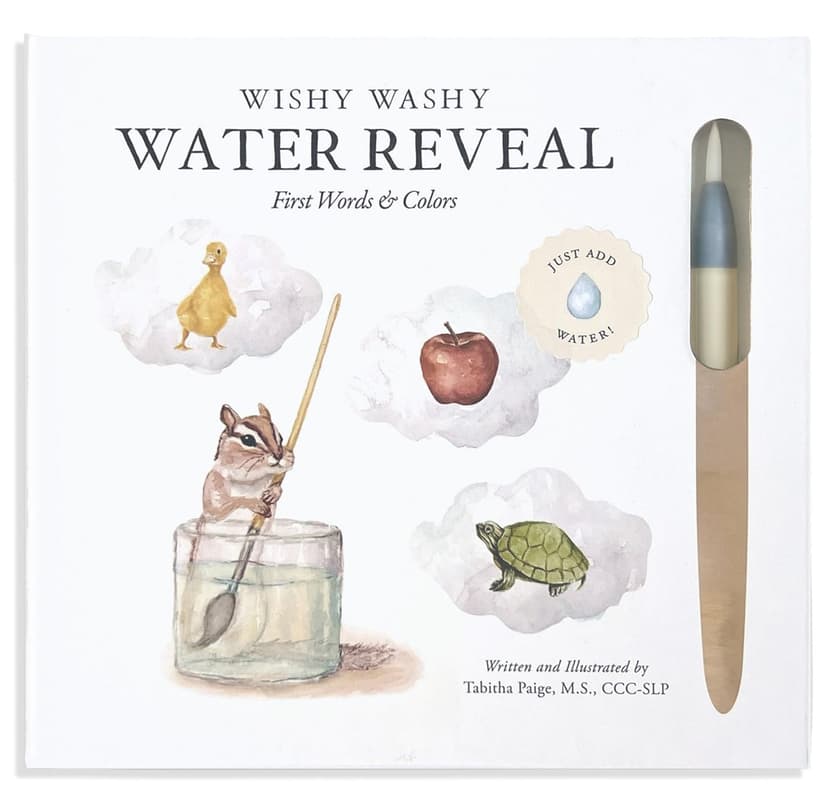 Wishy Washy (Water Reveal Edition): A Reusable Water Reveal Activity Book Teaching First Words and Colors (Tabitha Paige Children's Book Series) 196318355X