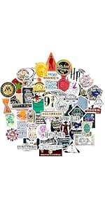 Set of Unique Sticker Decals, 5 Holograms, Waterproof, UV & Scratch Resistant, Great for Gadgets, Officially Licensed 60-Pack Conquest Harry Potter Watercolor Vinyl Stickers B08GNBGSD2