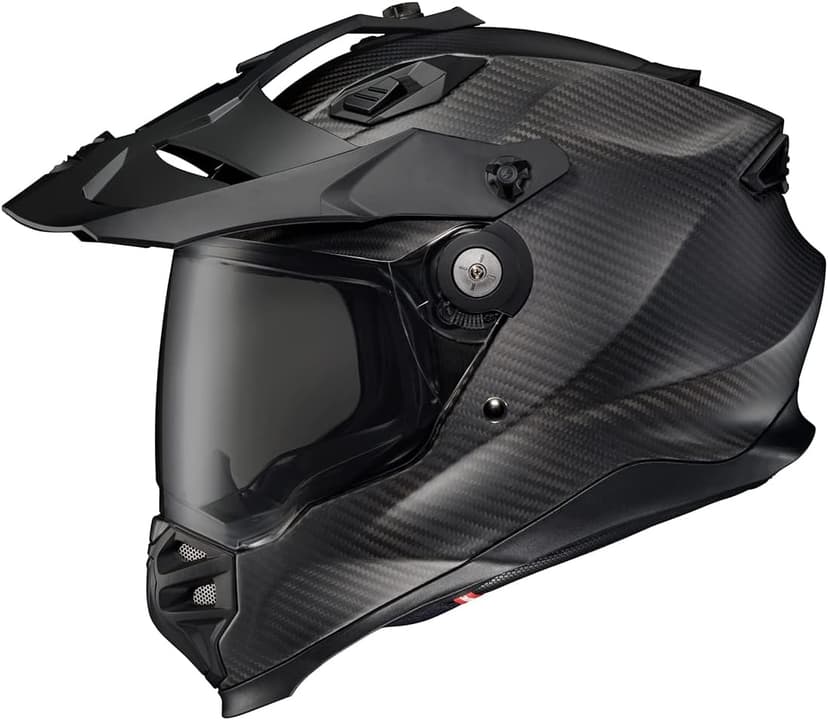ScorpionEXO XT9000 Full Face Carbon Fiber Adventure Motorcycle Helmet with Pinlock Ready Shield Bluetooth Ready Speaker Pockets DOT ECE Solid (Matte Black - X-Large)